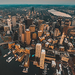 Aerial view of Boston